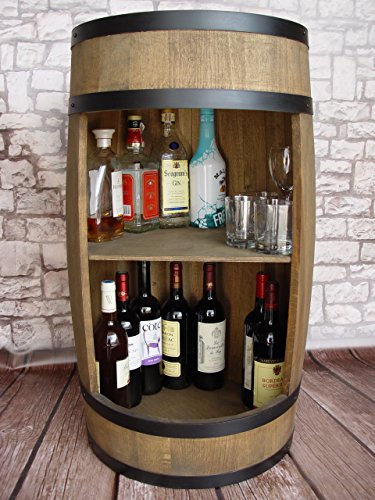 weeco Barril Bar 81cm, Armario de Bar, Barril de Madera, Bar Botellas de Vino Barril Armario