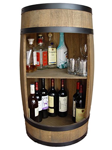 weeco Barril Bar 81cm, Armario de Bar, Barril de Madera, Bar Botellas de Vino Barril Armario