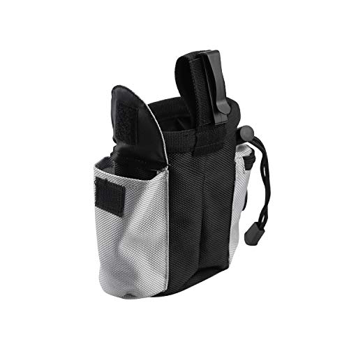 WEKON Bolso de Entrenamiento de Perro, Bolso de Adiestramiento de Perro, Bolso Premios de Perro, Bolso de Cintura Tratamiento de Perro Impermeable Antirasguños con Cordón y Bolsillo 12.5*8*12.5cm L