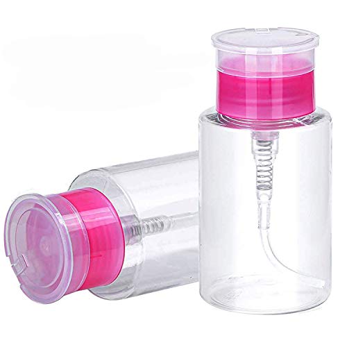 WenderGo quitaesmalte, dispensador de bomba, envase de botella de limpiador de empuje para esmalte de uñas y desmaquillante [juego de herramientas para uñas] [2 piezas 180 ml]