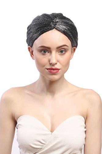 WIG ME UP- 4007-P103/309 Peluca señoras Carnaval Prima Ballerina Gris Negro estrías moño Abuela institutriz