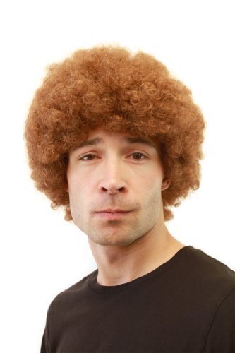 WIG ME UP- Peluca masculina, tipo Afro Fiesta, Carnaval, castaño GFW406-30(B3)