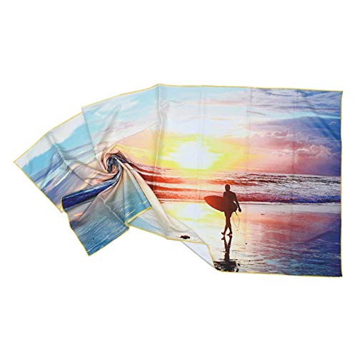 Wjmss Prueba de Arena Microfibra Beach Blanket 160x80cm, Toalla del Recorrido Toalla Deportes al Aire Libre a Prueba de Viento y de rápido Secado Beach para Surf Beach, fácil de Llevar