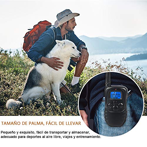 Wodondog Collar de Adiestramiento para Perros, Resistente al Agua con vibración y Sonido, Rango Remoto de 300 Metros - 2 Collars