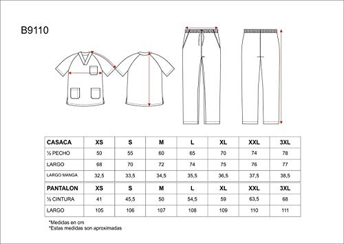 Work Team Uniforme Sanitario, con elástico y cordón en la Cintura, Casaca y Pantalon Unisex Gris Topo M