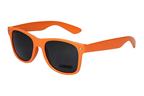 X-CRUZE® 8-010 - Gafas de sol nerd retro vintage unisex hombre mujer gafas nerd - naranja