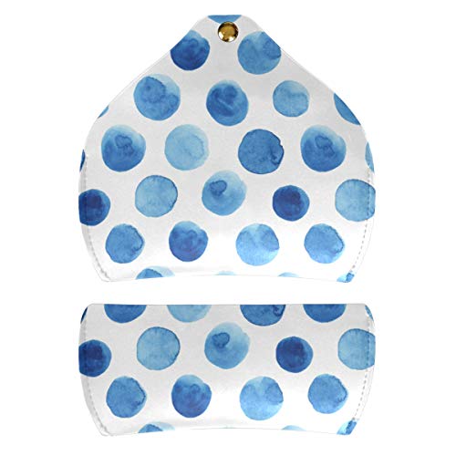 XiangHeFu Estuche para gafas de sol Abstract Blueberry Polka Dots Anteojos Bolsa Portátil PU Gafas de cuero Bolsa presente multiuso