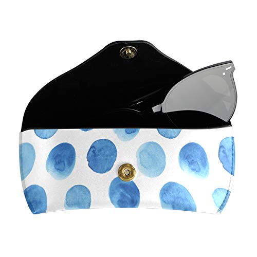 XiangHeFu Estuche para gafas de sol Abstract Blueberry Polka Dots Anteojos Bolsa Portátil PU Gafas de cuero Bolsa presente multiuso