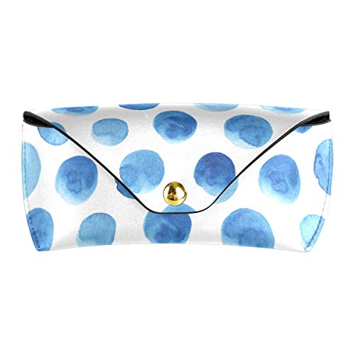 XiangHeFu Estuche para gafas de sol Abstract Blueberry Polka Dots Anteojos Bolsa Portátil PU Gafas de cuero Bolsa presente multiuso