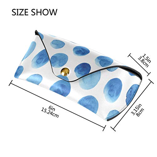 XiangHeFu Estuche para gafas de sol Abstract Blueberry Polka Dots Anteojos Bolsa Portátil PU Gafas de cuero Bolsa presente multiuso