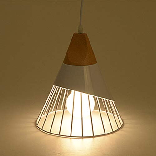 Xindaxin iluminación colgantes de la forma de bádminton creativa nórdica, araña de madera sólida moderna del LED, lámparas de techo Sala de estar Comedor Estudio Lámpara de cabecer,Blanco