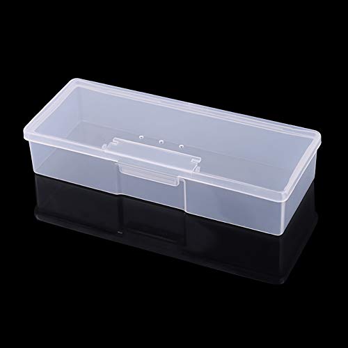 Xiton 1 pieza de uñas de arte Caja de Herramientas de almacenamiento rectangular caja de almacenaje Clear Mini caja de almacenaje el arte del clavo caja de herramientas Organizador(transparente)