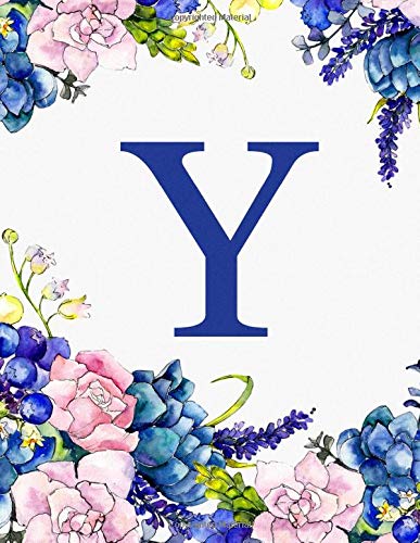 Y. Monogram Initial Y Notebook. Blank Lined Notebook Journal Planner Diary.