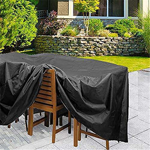 YCDZ Garden Furniture Cover with Air Vent, Waterproof, Windproof, Anti-UV, Heavy Duty Rip Proof Oxford Fabric Patio Set Cover, Garden Table Cover, Rectangular (170 x 94 x 70 cm,Negro)