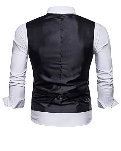 YCUEUST Elegante Chaleco Hombre Casual Negocio Ceremonia Boda Slim Fit Traje Blazers Marrón Medium