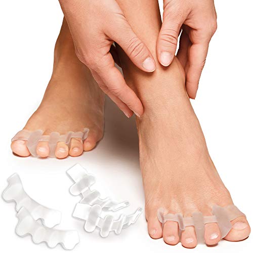 YOGAMEDIC Hallux Valgus Corrector [4x] - Separador silicon de dedos - Super suave, cómodo y duradero - BPA Free - Talla universal