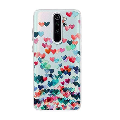 Young & Ming Funda para Xiaomi Redmi Note 8 Pro, (3 Pack) Transparente TPU Silicona Carcasa Delgado Antigolpes Resistente, Amor