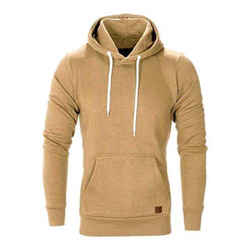 Yvelands ¡Oferta Sudaderas con Capucha para Hombre Cosy Sport Outwear Sudadera con Cremallera Completa Ecosmart Hoodie Casual Sweatshirt Top Blouse ¡Caliente!(Caqui,XL)