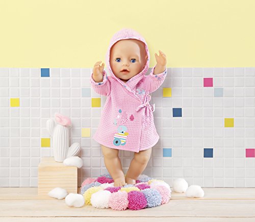 Zapf Baby Born Bathrobe Albornoz de muñecas - Accesorios para muñecas (Albornoz de muñecas, 3 año(s), Azul, Rosa, 43 cm, Chica, 43 cm)