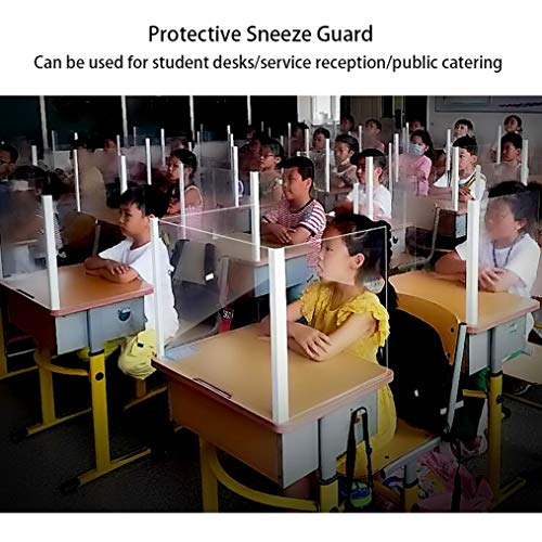 zhicheng shop Protección portátil contra estornudos, Pantalla de acrílico Transparente para área de recepción de estornudos, Pantalla de estornudos (555×350×400mm)