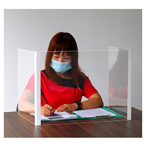 zhicheng shop Protección portátil contra estornudos, Pantalla de acrílico Transparente para área de recepción de estornudos, Pantalla de estornudos (555×350×400mm)