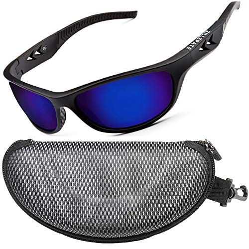 ZILLERATE Gafas De Sol Polarizadas Hombre Gafas De Sol Deportivas para Hombre y Mujer, Protección UV400 con Montura Ligera, Ideal para Ciclismo Esquí Golf Pesca Conducir, Funda Rígida y Cordón