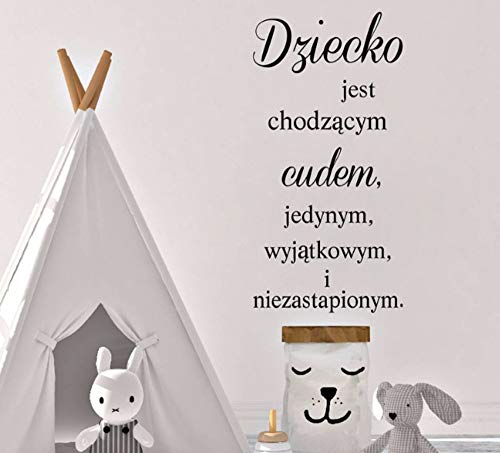 Zjxxm Polonia Baby Room Wall Art Mural Stickers, Polskie Child Is Walking Miracle Cita Tatuajes De Pared De Vinilo Art Room Decoration 80 * 40 Cm