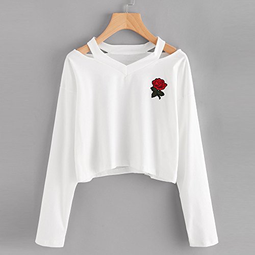 ZODOF Mujeres Sudaderas con Capucha De Manga Larga Panda Impresión Moda Chica Bonita Ropa Deportiva Women Sudaderas Cortas Sweatshirt Pullover Tops Shirt Blouse Camisetas Mujeres Suéter (S, Blanco)