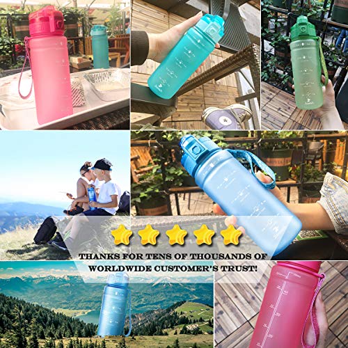 ZOUNICH Botella Agua Deporte, Botella Agua Niños sin BPA Reutilizable Plástico Tritan - 500 ml / 700 ml / 1 l / 1.2 l, Cantimploras para Te con Filtro, para Infantil, Gimnasio, Bicicleta