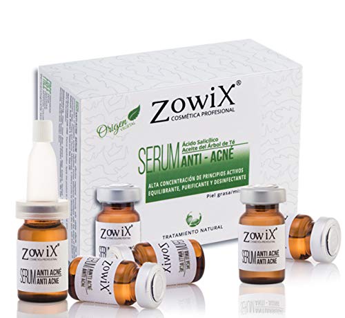 ZOWIX Tratamiento Antiacne con Acido Salicílico. Serum facial contra el acne que reduce Espinillas, Puntos Negros y Granos. Natural Acne juvenil y adulto. 30 ml.