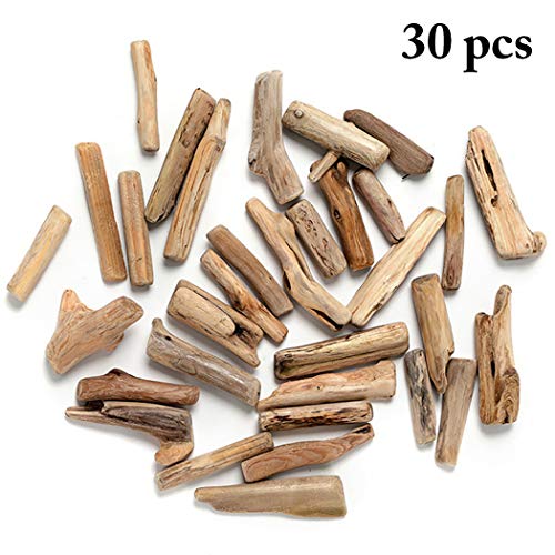 Zoylink 30PCS Pieza De Madera A La Deriva Artesanía De Bricolaje De Madera Creativa De Peces Naturales Decoración De Madera