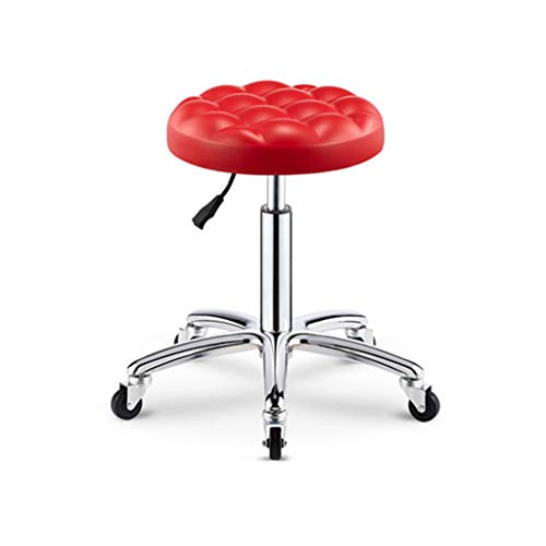 ZUOANCHEN Taburetes De Bar Silla De Masaje Taburete De Bar Ajustable con Giratorio Elevador De Gas Hidráulico Taburete Ergonómico para Peluquería Manicura (Color : Red, Tamaño : One)