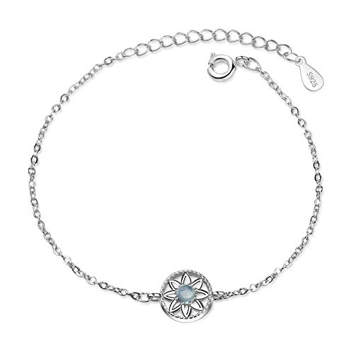 ZUOLUO Pulsera Mujer Plata Pulsera Plata Especial diseño Brazalete Suerte Fortuna Pulsera Pulseras Mujer Pulsera de círculo