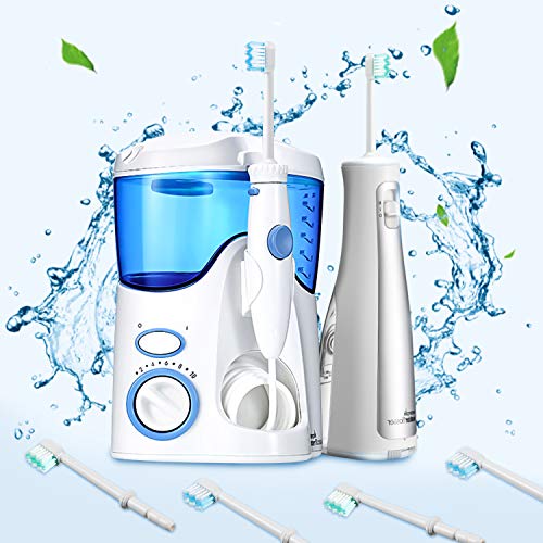 10 Puntos de Reemplazo Compatible con Waterpik Irrigador Dental de Agua WP-100, WP-100W, WP-260 y So on, Incluye Puntas de Chorro Clásicas, Puntas de Pincel y Puntas de Bolsillo