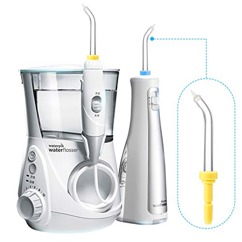 10 Puntos de Reemplazo Compatible con Waterpik Irrigador Dental de Agua WP-100, WP-100W, WP-260 y So on, Incluye Puntas de Chorro Clásicas, Puntas de Pincel y Puntas de Bolsillo