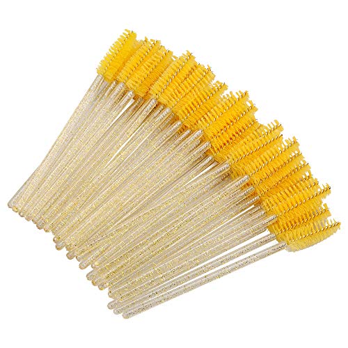 100 Desechables Cepillos de Pestañas,rimel cepillos,de Maquillaje Pinceles Aplicadores para Maquillaje de Cejas,Cepillo de pestañas Crystal Rod