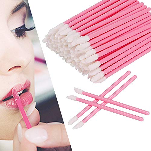 100 pcs Cepillos labios, pinceles labios desechables,cepillos labios aplicadores estilo varita mágica Varitas de Brillo Pincel de Labios,Perfecto Kits de Maquillaje