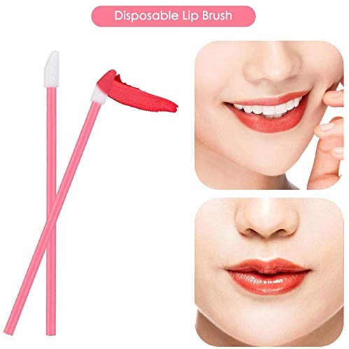 100 pcs Cepillos labios, pinceles labios desechables,cepillos labios aplicadores estilo varita mágica Varitas de Brillo Pincel de Labios,Perfecto Kits de Maquillaje