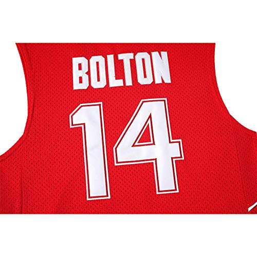 # 14 Bolton Wildcats Movie Version Camisetas de Baloncesto para Hombre, Camiseta de Uniforme de Baloncesto Swingman, Camiseta sin Mangas Unisex, Chaleco Suelto Red-XXL