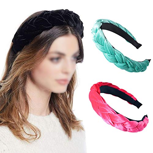 2 diademas anchas lisas con nudo vogue, turbante elástico para el pelo, accesorios para mujeres y niñas