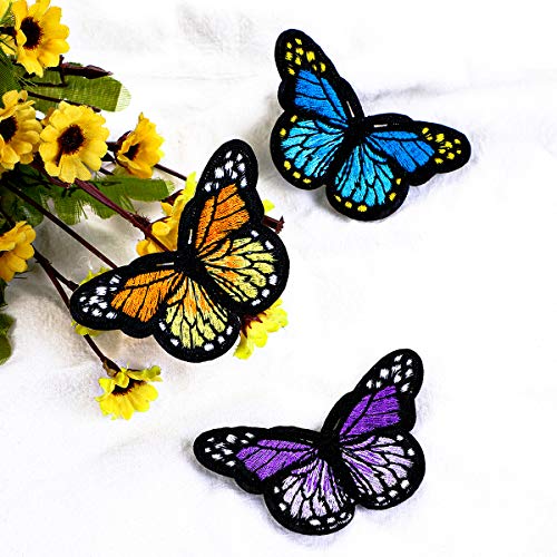 28 Pcs Mariposa Parches Bordados Apliques Pegatinas Bordados para Ropa DIY Accesorios Decorativos para Planchar y Coser Para Decoración de Camisetas Chaquetas Zapatos Gorras