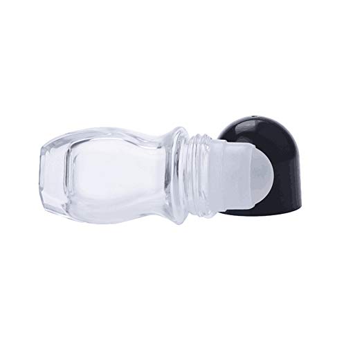 2piezas 50 ml Botellas Roll-on Transparentes y vacías con Bolas de Rodillos de plástico Aceite de Masaje portátil Botella de Bolas para Caminar Botella de loción Corporal