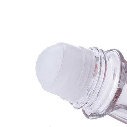 2piezas 50 ml Botellas Roll-on Transparentes y vacías con Bolas de Rodillos de plástico Aceite de Masaje portátil Botella de Bolas para Caminar Botella de loción Corporal