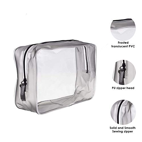 3 Piezas Bolsa de Aseo Transparente Neceser PVC Impermeable Mujer Bolsa de Cosmético Organizador de Viaje , Tres tallas