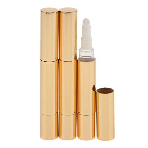 3 Piezas De Bálsamo Labial Vacío Punta De Pincel Twist Pen Eyelash Growth Oil Liquid Tube 5ml - Oro