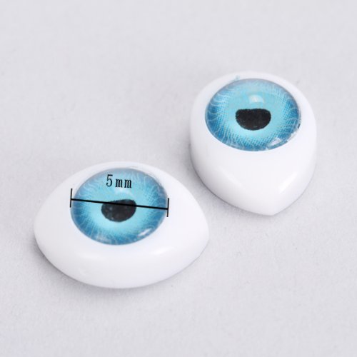 4 Color 8X Ojos Oval Hueco Atras Plastico Para Muneca Mascara 5mm DIY Doll Eyes