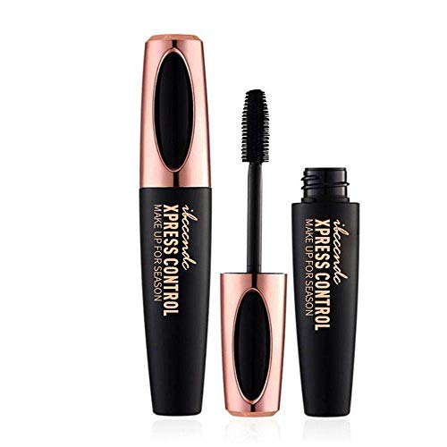 4D Silk Fiber Lash Mascara - Waterproof Curling Natural Eye Makeup - Long Lasting, No Blooming, Extra Long and Thick Eyelashes, Black