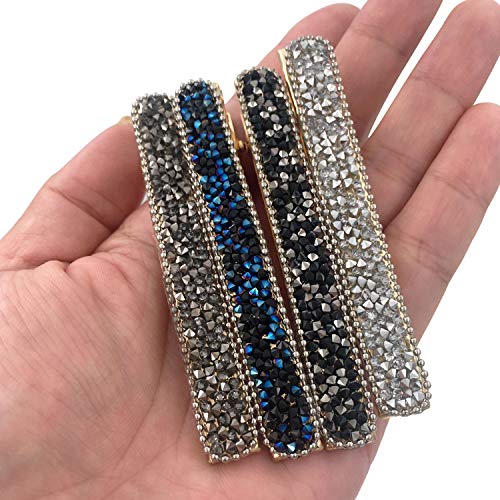 4PZAS Pinzas de Pico Fino y Largo con Piedras Strass Horquillas Pelo Accesorios Mujeres Niñas