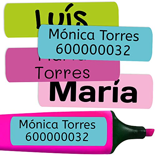 50 Etiquetas Adhesivas Personalizadas para marcar objetos, libros, fiambreras, etc. Medida 6 x 2 cm. Color 9