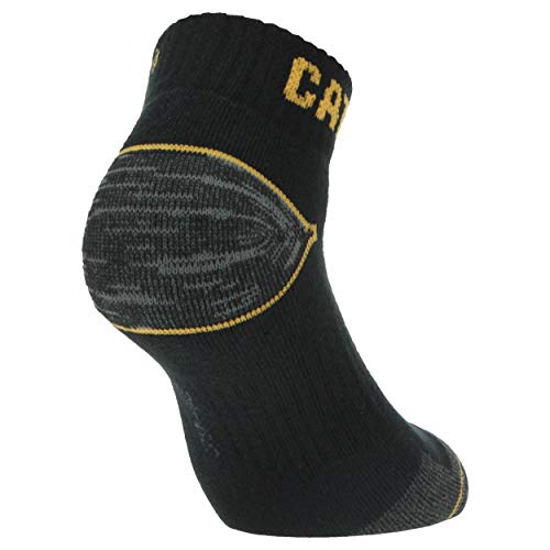 6 Pares calcetines bajos CAT Caterpillar, para hombre, reforzados en el talón y la punta, excelente calidad de Algodón (Negro, 43-46)